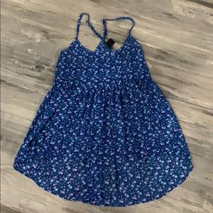 Forever 21 floral shear tank top small blue